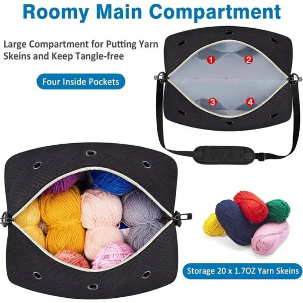Crochet Yarn Knitting Bag 2 Pcs Yarn Storage Organizer Crocheting Bags